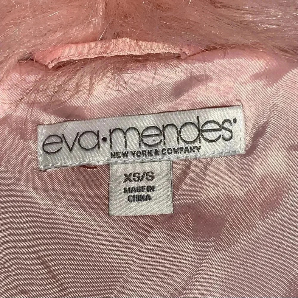 Eva Mendes NY&C Faux Fur Coat Jacket Pink Womens Size XS /S Small Barbiecore Lux - Picture 8 of 10